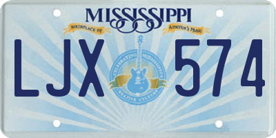 MS license plate LJX574