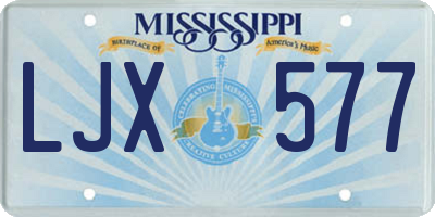 MS license plate LJX577