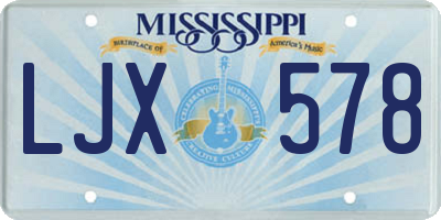 MS license plate LJX578