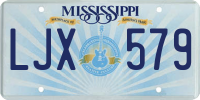 MS license plate LJX579