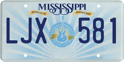 MS license plate LJX581