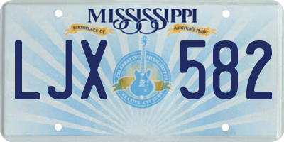 MS license plate LJX582