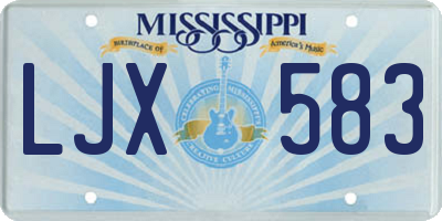 MS license plate LJX583