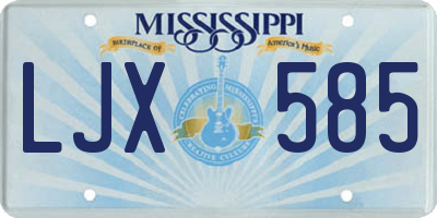 MS license plate LJX585