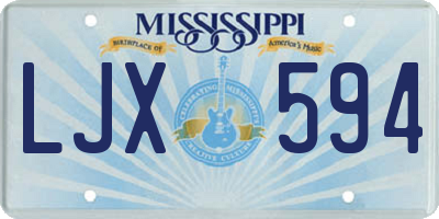 MS license plate LJX594