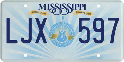 MS license plate LJX597