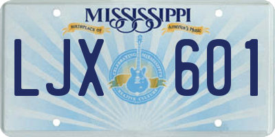 MS license plate LJX601