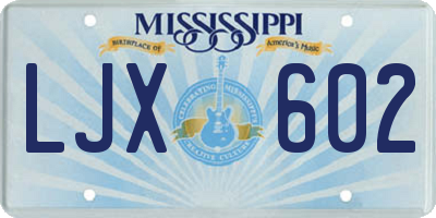 MS license plate LJX602
