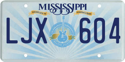 MS license plate LJX604