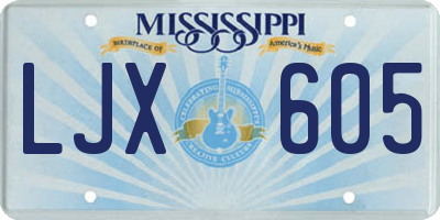 MS license plate LJX605
