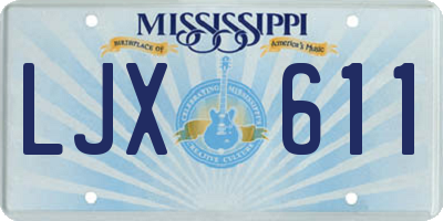 MS license plate LJX611