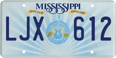 MS license plate LJX612