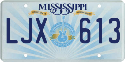 MS license plate LJX613