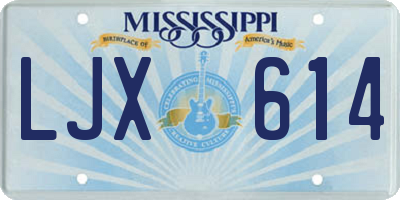 MS license plate LJX614