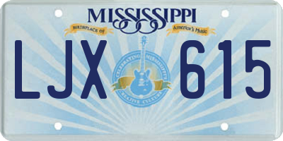 MS license plate LJX615