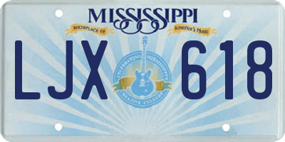 MS license plate LJX618
