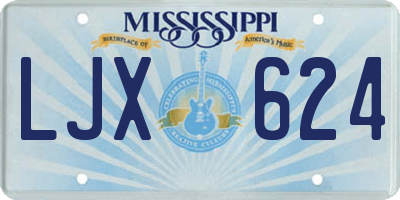 MS license plate LJX624
