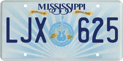 MS license plate LJX625