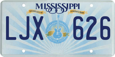 MS license plate LJX626