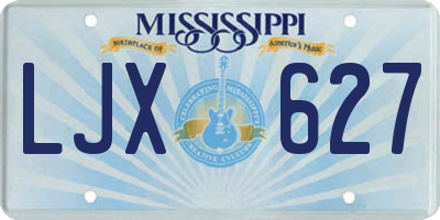 MS license plate LJX627