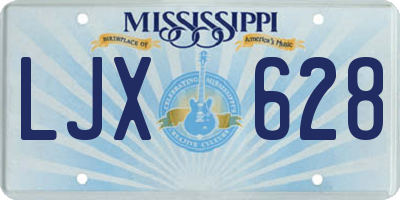 MS license plate LJX628