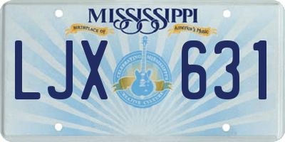 MS license plate LJX631