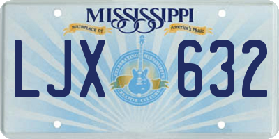 MS license plate LJX632