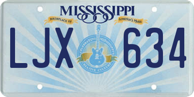MS license plate LJX634