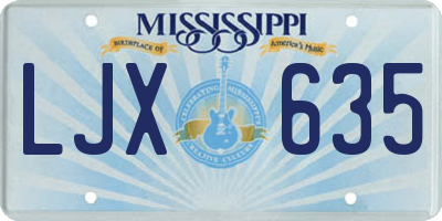 MS license plate LJX635