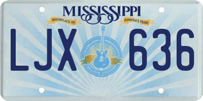 MS license plate LJX636