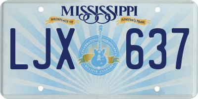 MS license plate LJX637