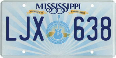 MS license plate LJX638