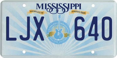 MS license plate LJX640