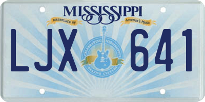 MS license plate LJX641