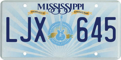 MS license plate LJX645