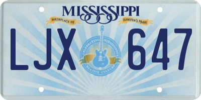 MS license plate LJX647