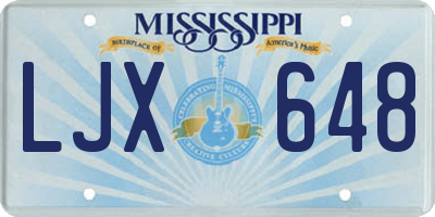 MS license plate LJX648