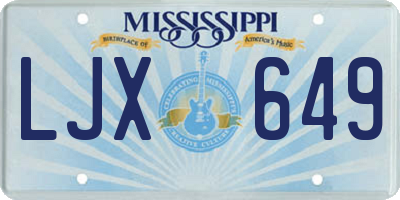 MS license plate LJX649