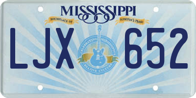 MS license plate LJX652