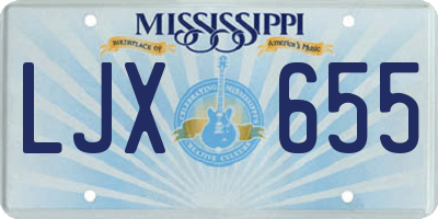 MS license plate LJX655