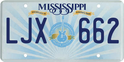 MS license plate LJX662