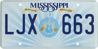 MS license plate LJX663