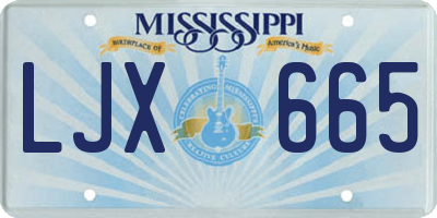 MS license plate LJX665