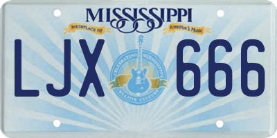 MS license plate LJX666