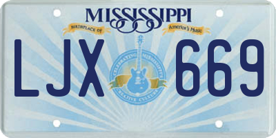 MS license plate LJX669