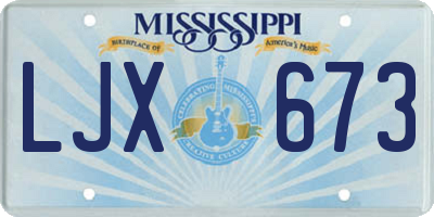 MS license plate LJX673