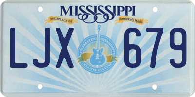 MS license plate LJX679