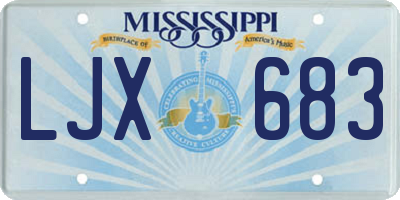 MS license plate LJX683