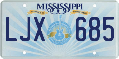 MS license plate LJX685