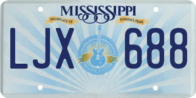 MS license plate LJX688